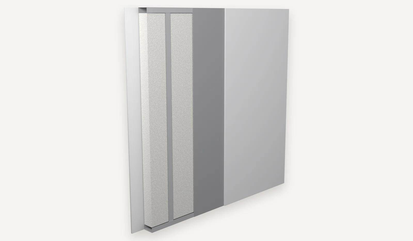 Installation on metal profiles, step 6: plasterboard on the other face