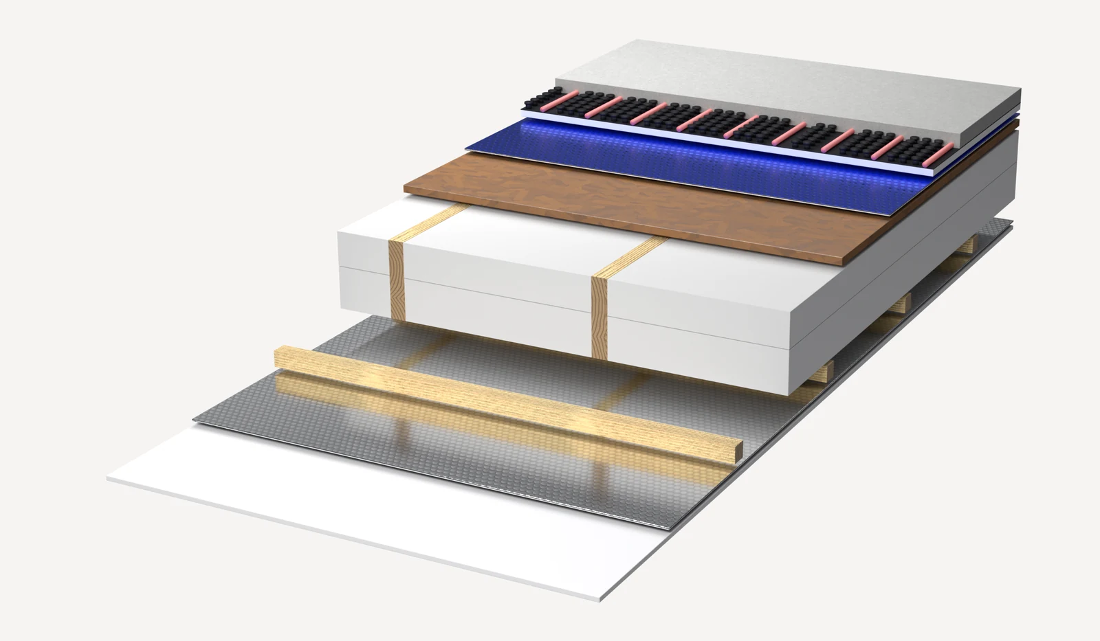 Technical drawing: insulating the intermediate floor between storeys
