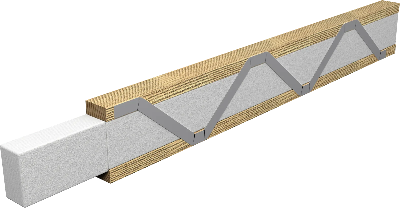 Posi Joist PS10 beam with the Wolle board between the flanges